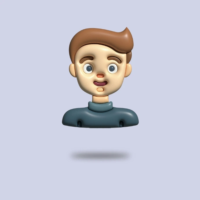 a cartoon character with a surprised look on his face